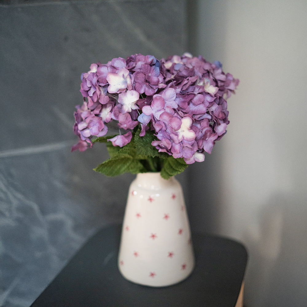 Flowrette Hortensia papier mauve marbré fleur tige x1
