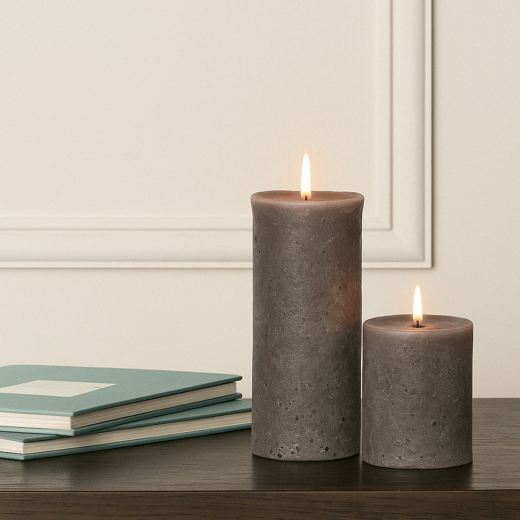 Sia Home Antik L bougie taupe 15 cm