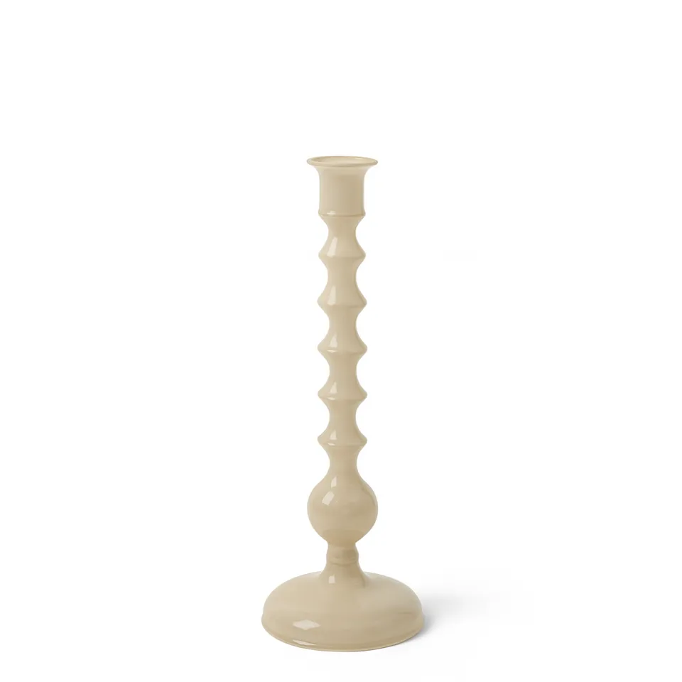 Sia Nude Bougeoir Verre Crème Beige Rosé 28 cm