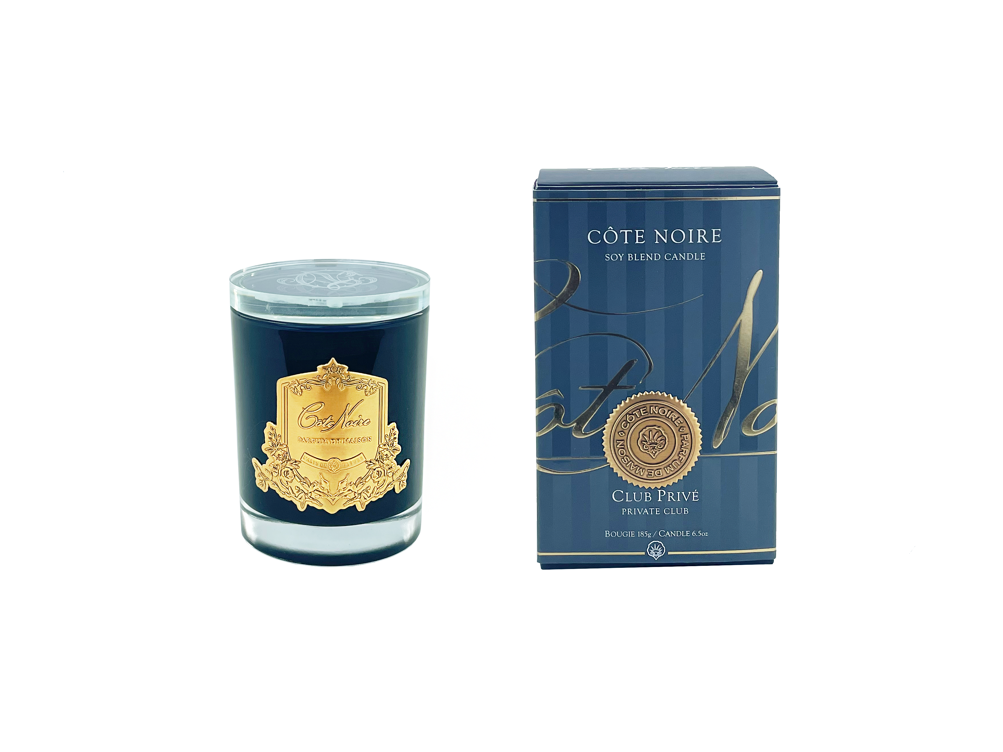 Côte Noire Soy Blend bougie Private Club 450g cuir tabac