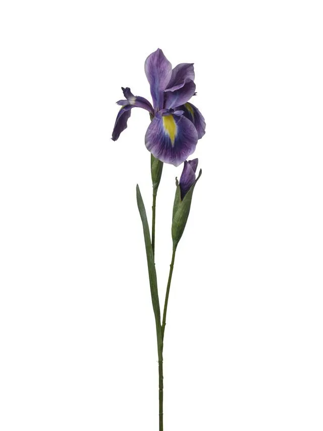 Feuillazur Iris fleur artificielle violet 68 cm