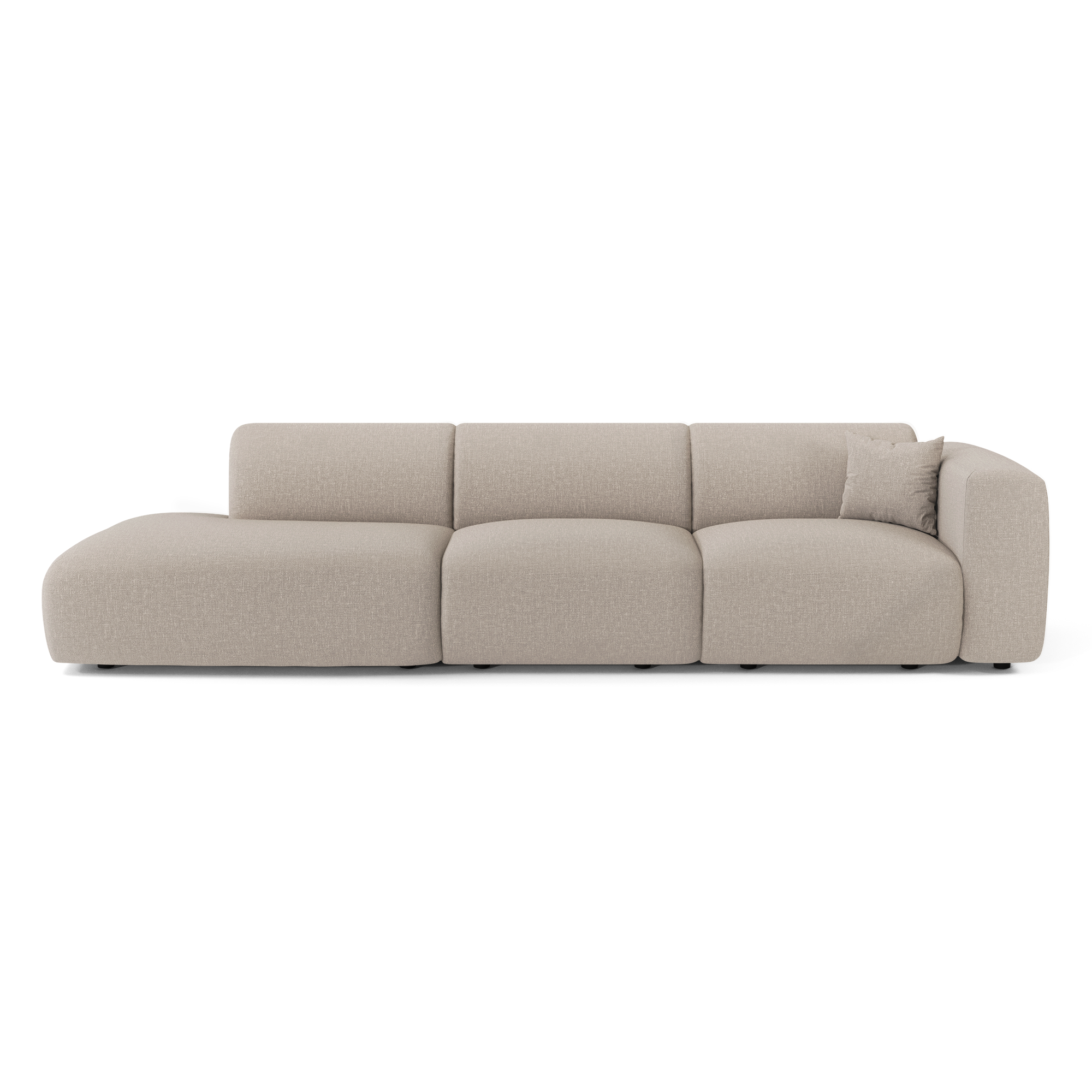 Sia Myra canapé droit beige 5 places arrondi