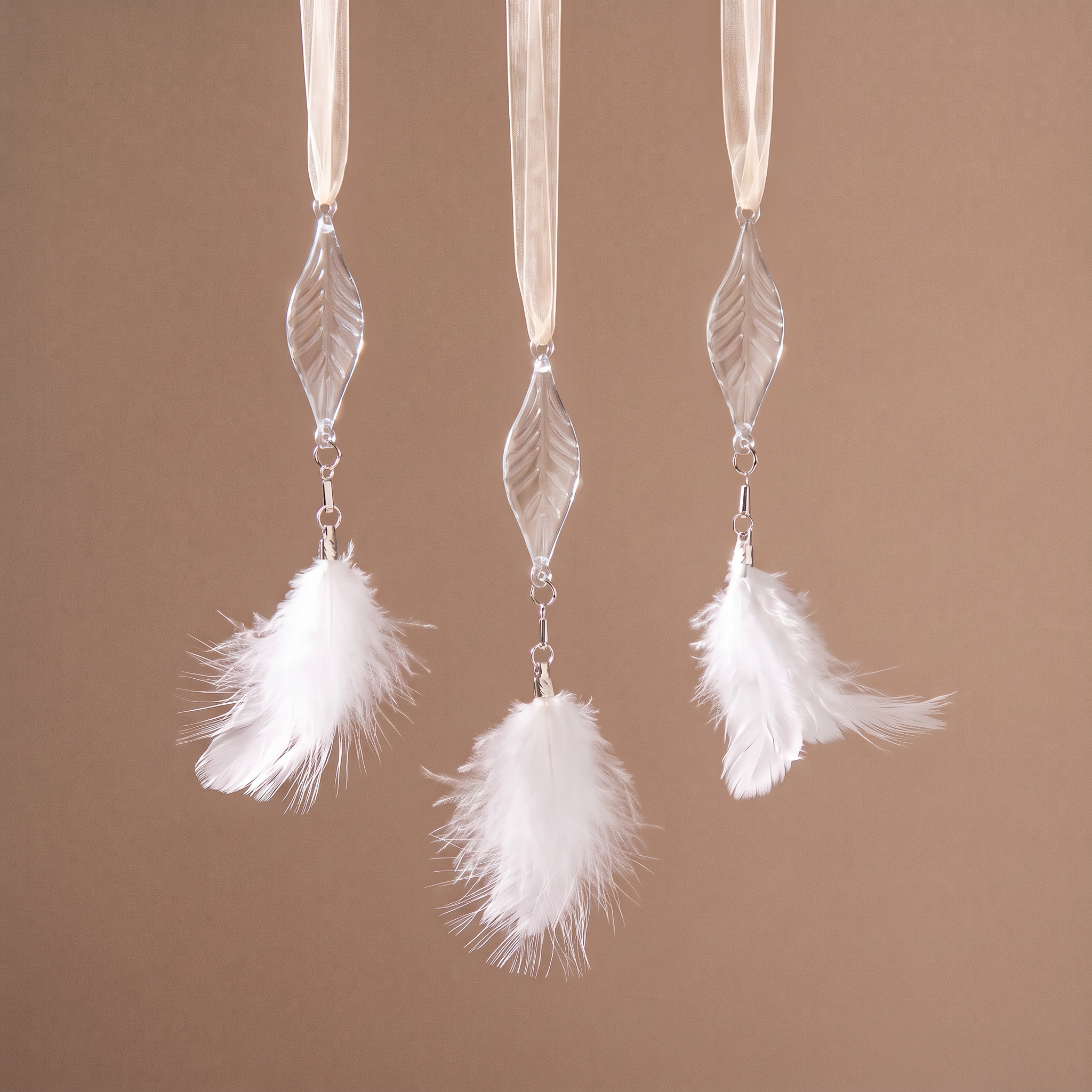 Sia Home Suspension Noël Plumes blanc 15 cm