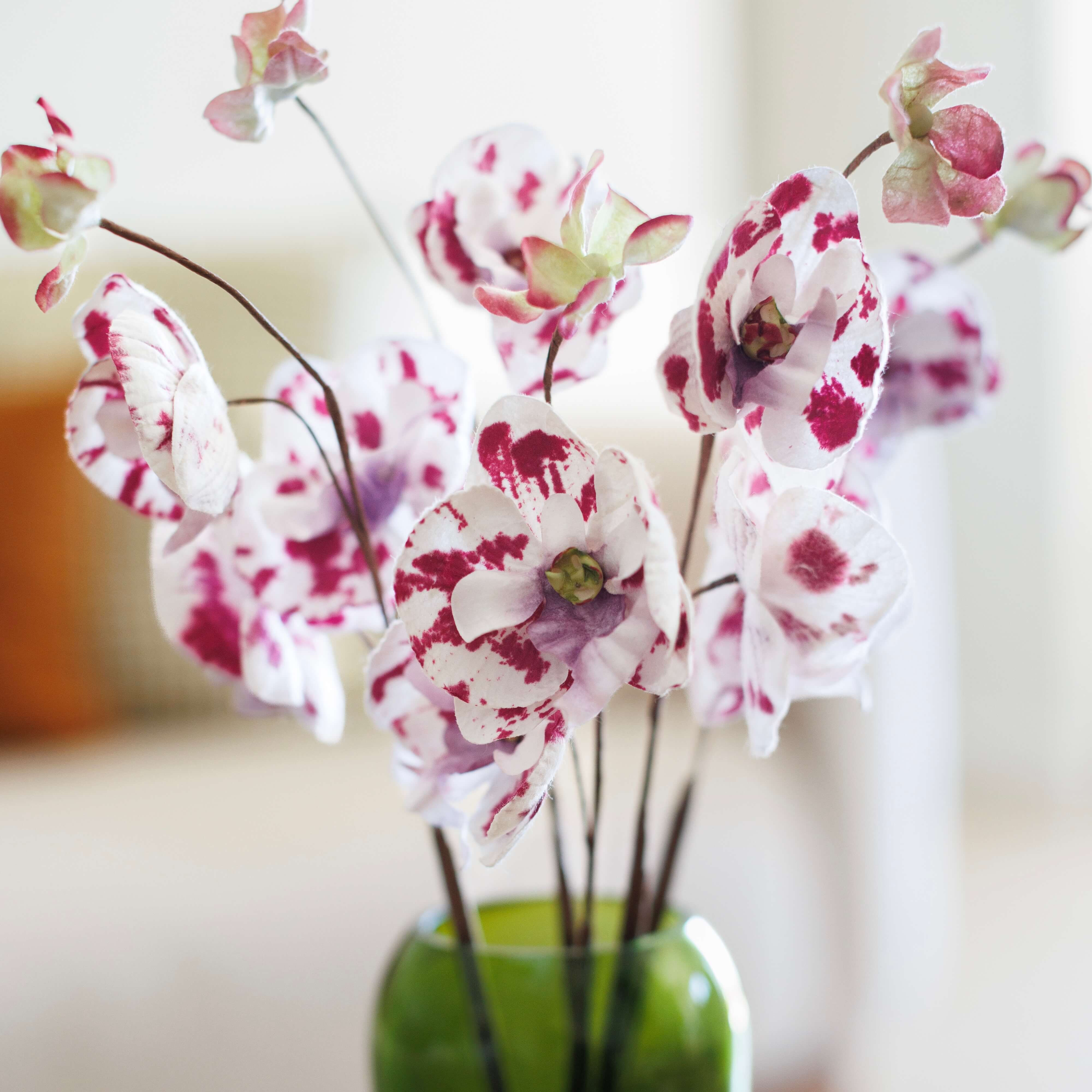 Flowrette Orchidée Sauvage fleur papier bordeaux x1