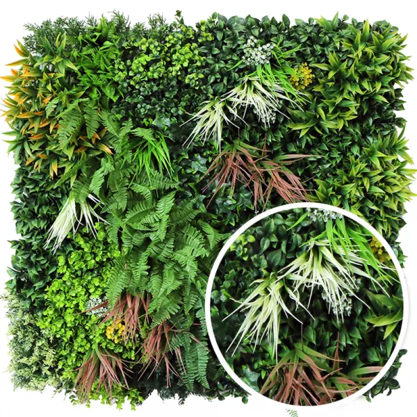 Feuillazur Rungis Plaque végétale Sauvage mur végétal vert 100x100 cm