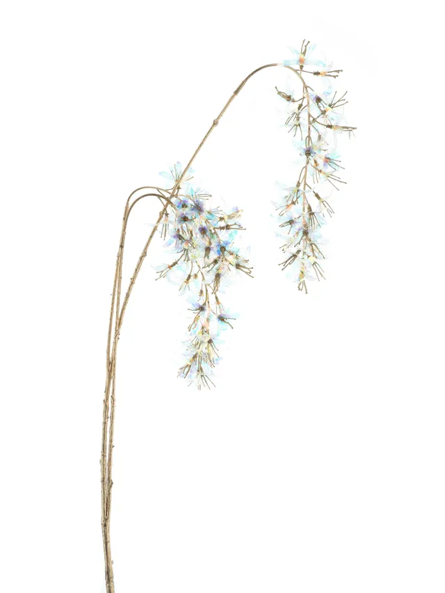 Feuillazur Rungis glycine holographique fleur artificielle crème 104cm