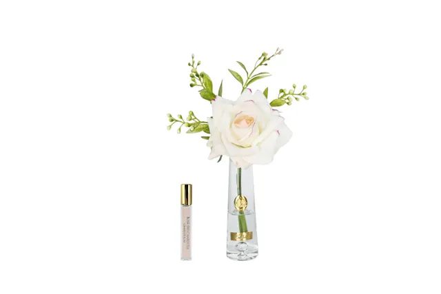 Côte Noire Summer SRG02 rose artificielle blush vase doré