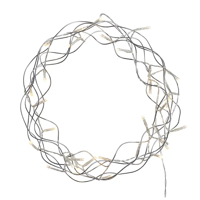 Sia Home Sapins et couronnes Couronne Argentée LED 26 cm