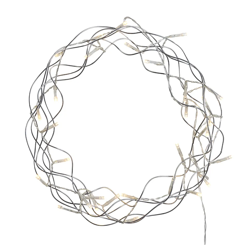 Sia Home Sapins et couronnes Couronne Argentée LED 26 cm
