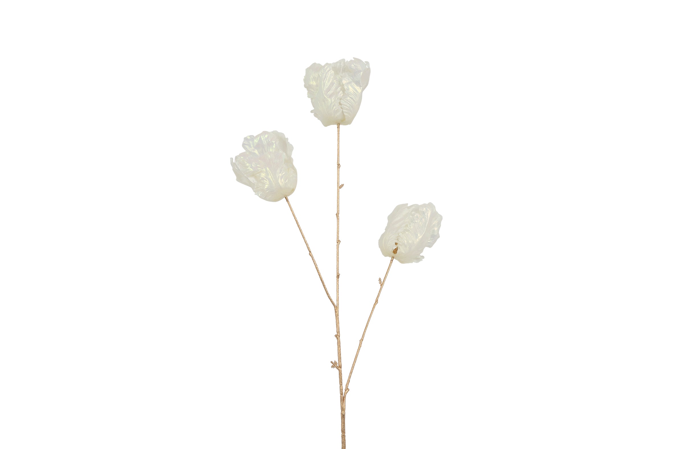 Feuillazur Rungis Saison Branche de tulipe fleur artificielle blanc nacré