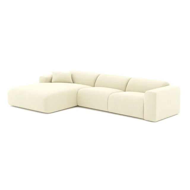 Sia Home Myra canapé grand angle gauche crème tissu