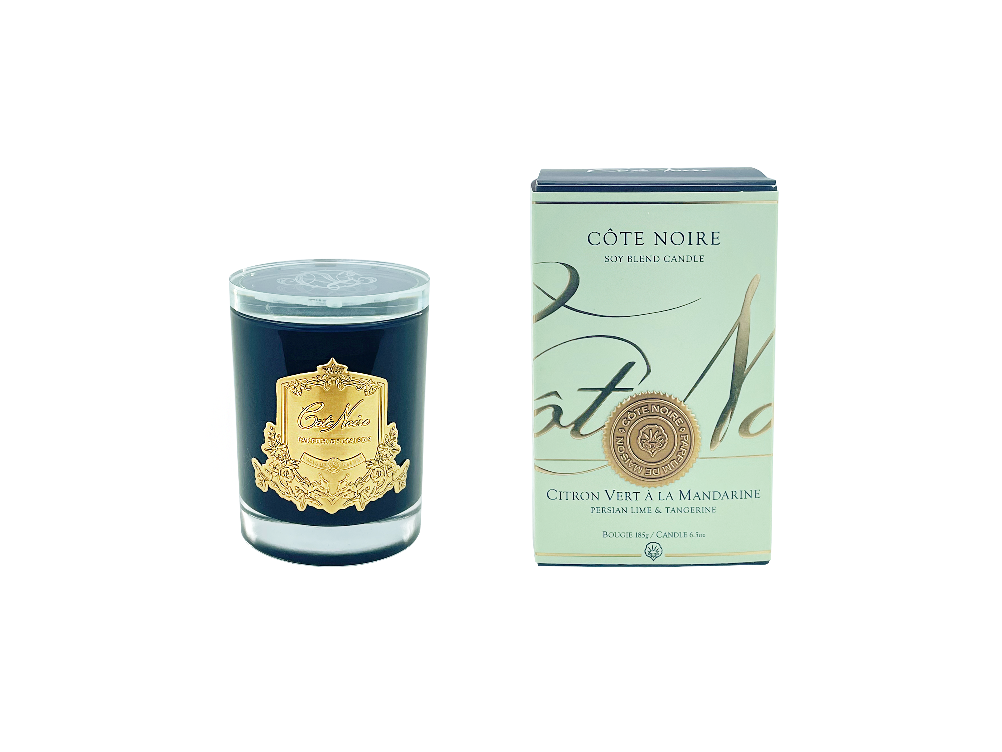 Côte Noire Soy Blend Candle bougie persian lime 450g doré