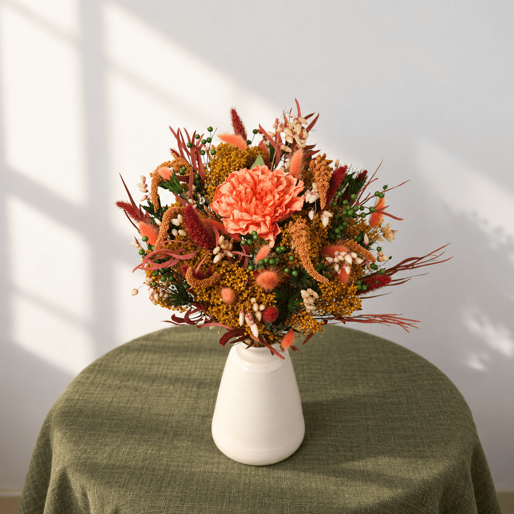 Flowrette Verlaine bouquet mixte séché papier automne