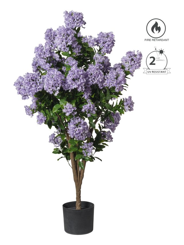 Feuillazur Rungis Lilas en pot fleur artificielle Blanc 120cm