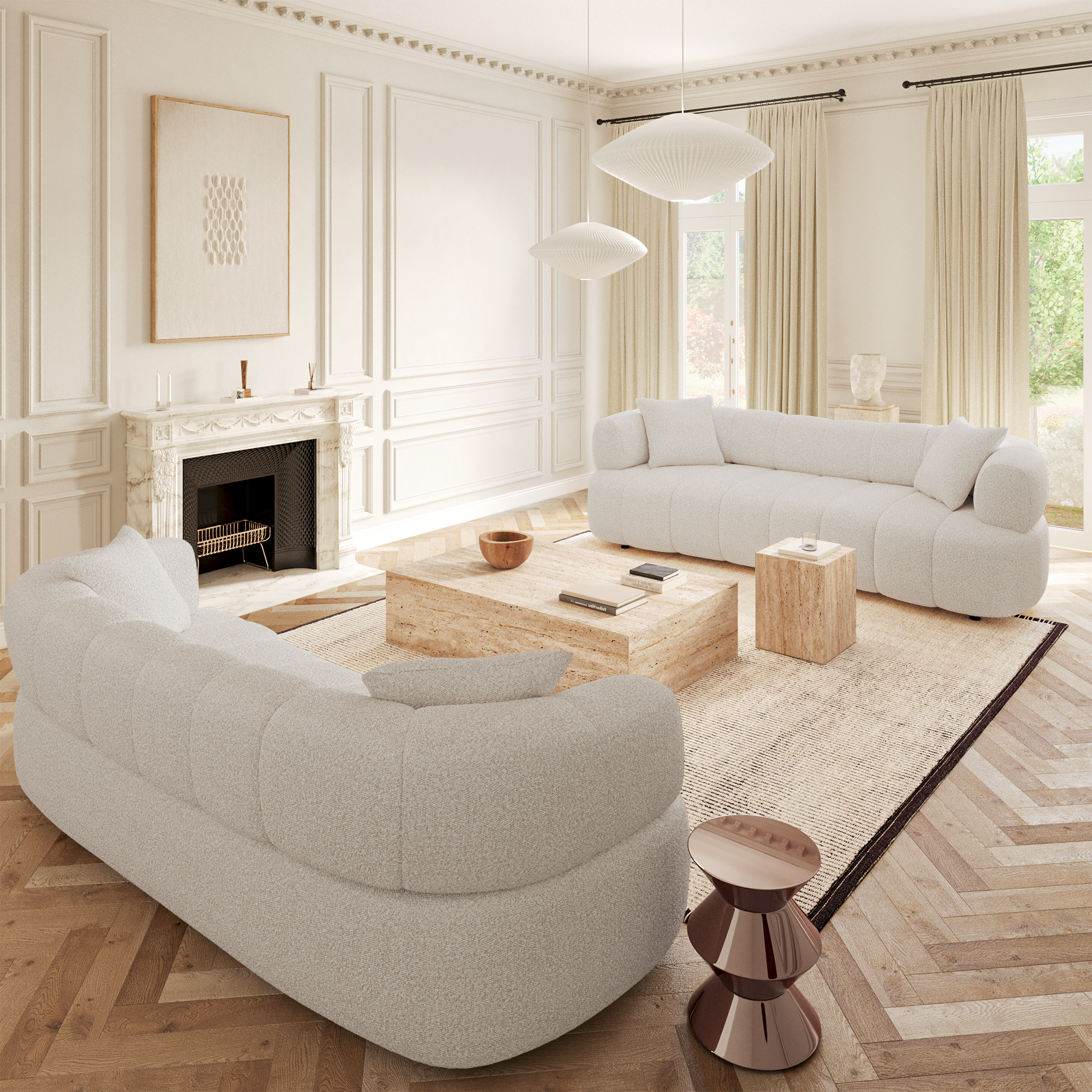 Sia Home Canapés Calvi canapé 4 places crème