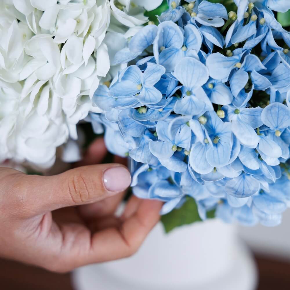 Flowrette hortensia bleu clair fleur artificielle x1