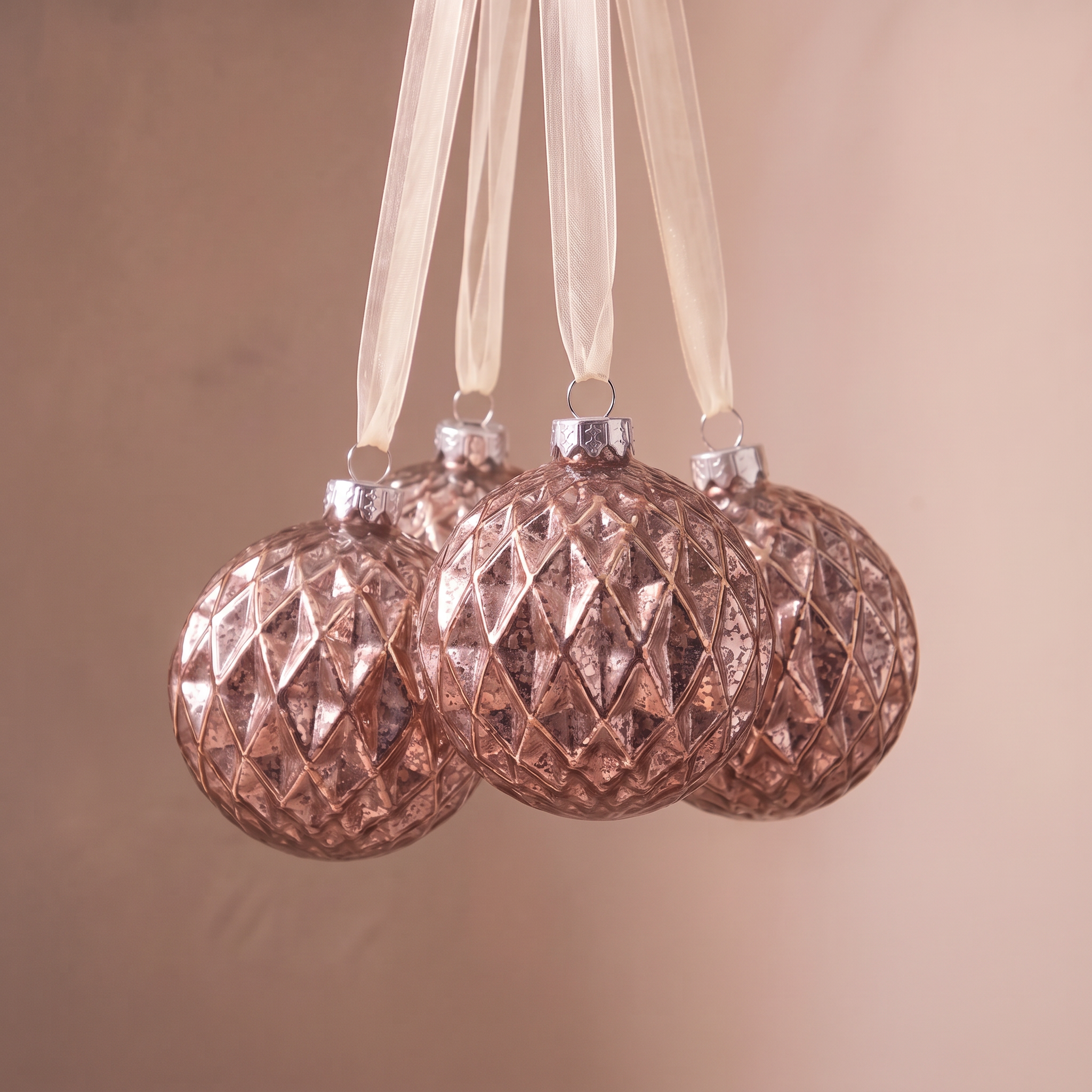 Sia Boules et suspensions coffret 4 boules 8 cm doré