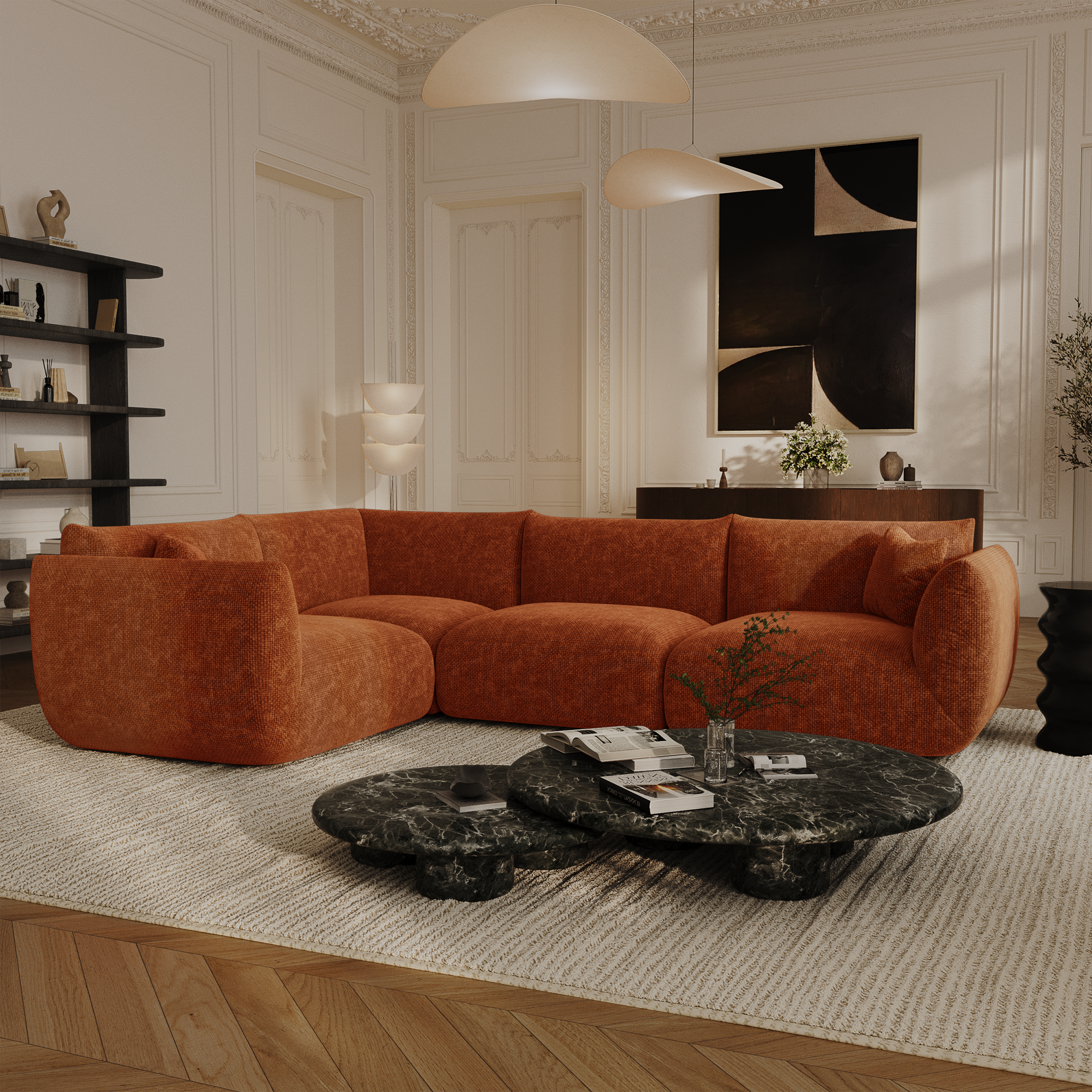 Sia Home Nooma module d'angle canapé crème salon