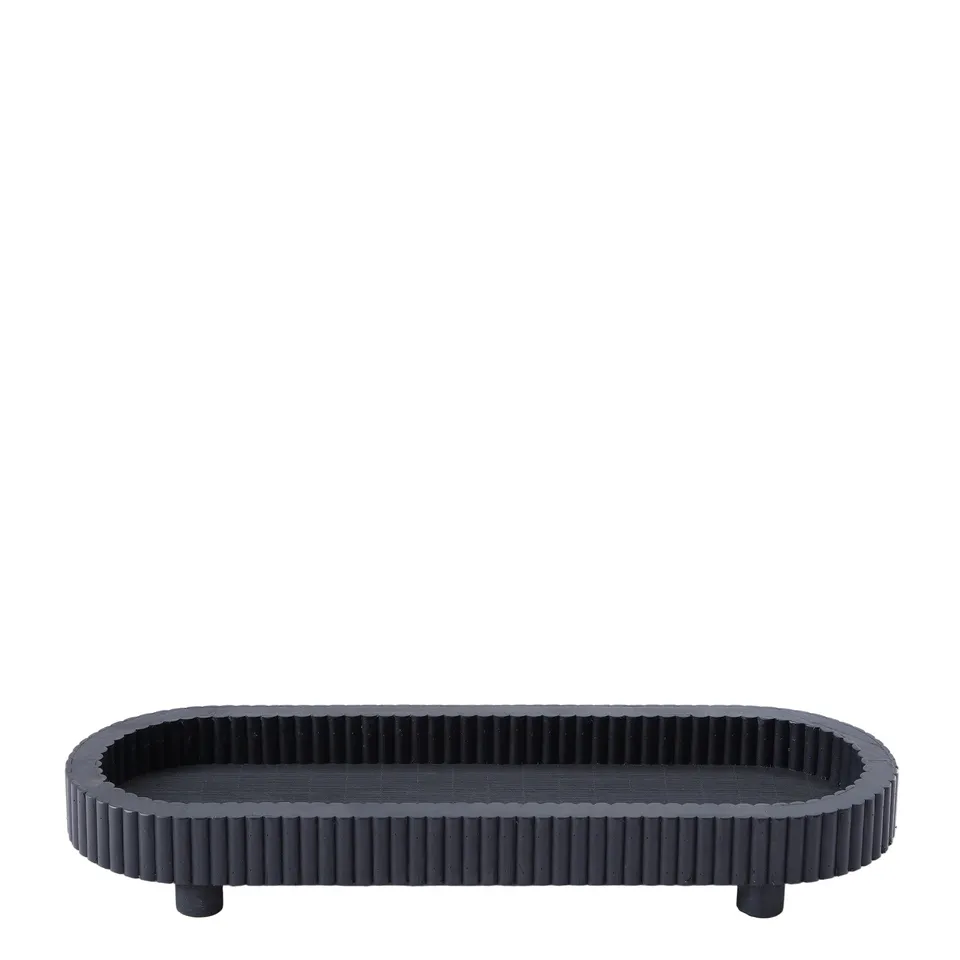 Sia Home Palma plateau décoratif ovale noir 45 cm