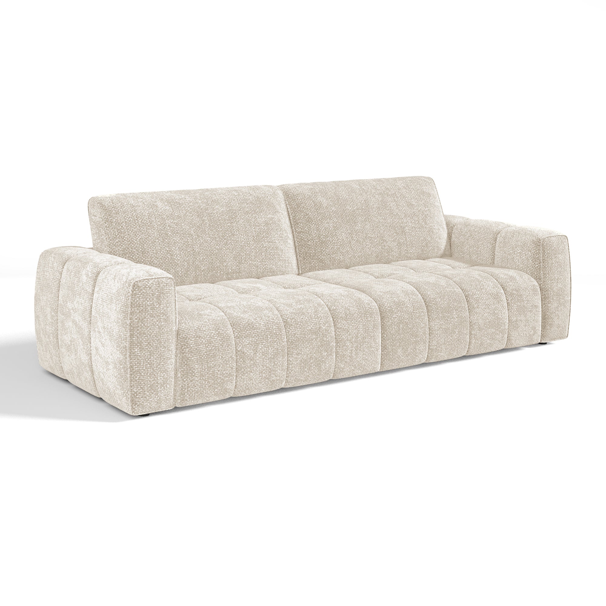 Sia Home Bari canapé droit 4 places crème capitonné
