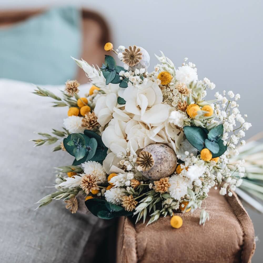 Flowrette Gaspard bouquet fleurs séchées eucalyptus taille M