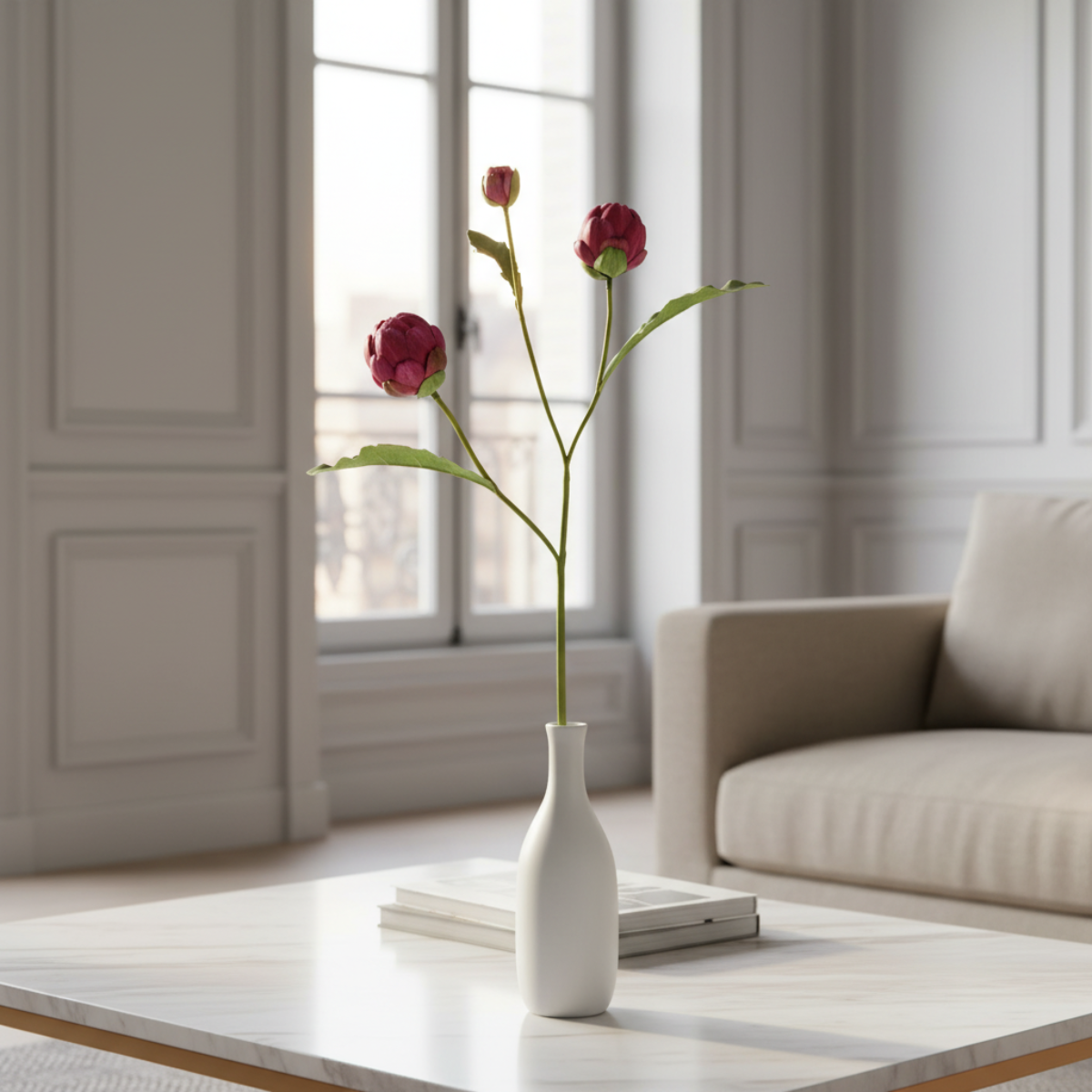 Sia Home Artichaut tige artificielle rose 79 cm