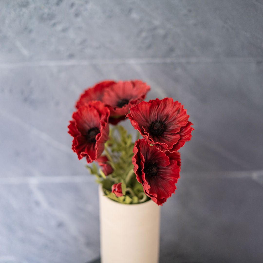 Flowrette coquelicot artificiel rouge tige x1 Real Touch