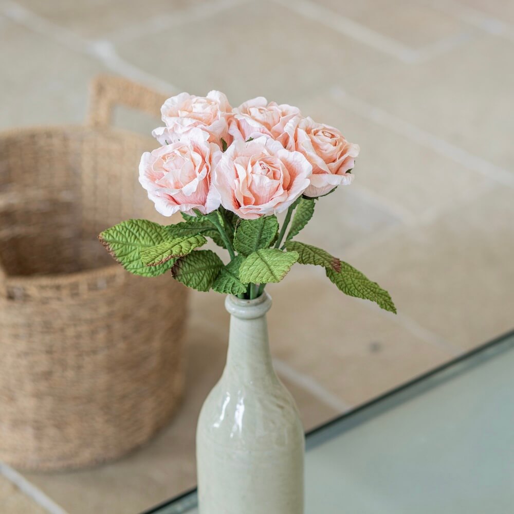 Flowrette Fleurs en papier Petite Rose Lady champagne x1