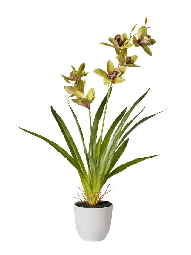 Feuillazur Orchidées avec pot fleur artificielle 57cm rose