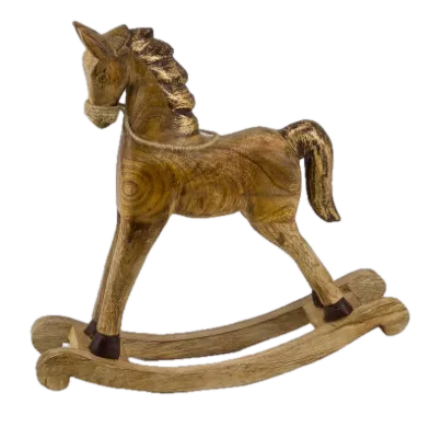 Feuillazur Rungis Cheval en Bois Déco Noël 38x9x37cm