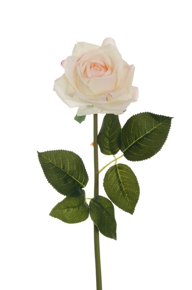Feuillazur Rungis rose réaliste fleur artificielle rouge 52cm