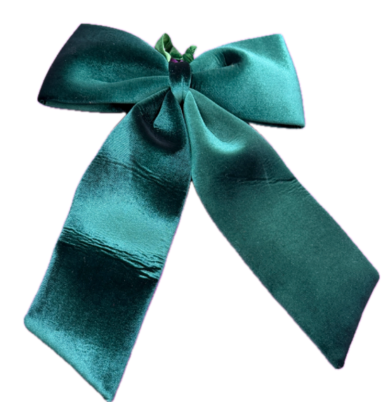 Feuillazur Rungis Nœud vert foncé décoration Noël 35x48cm