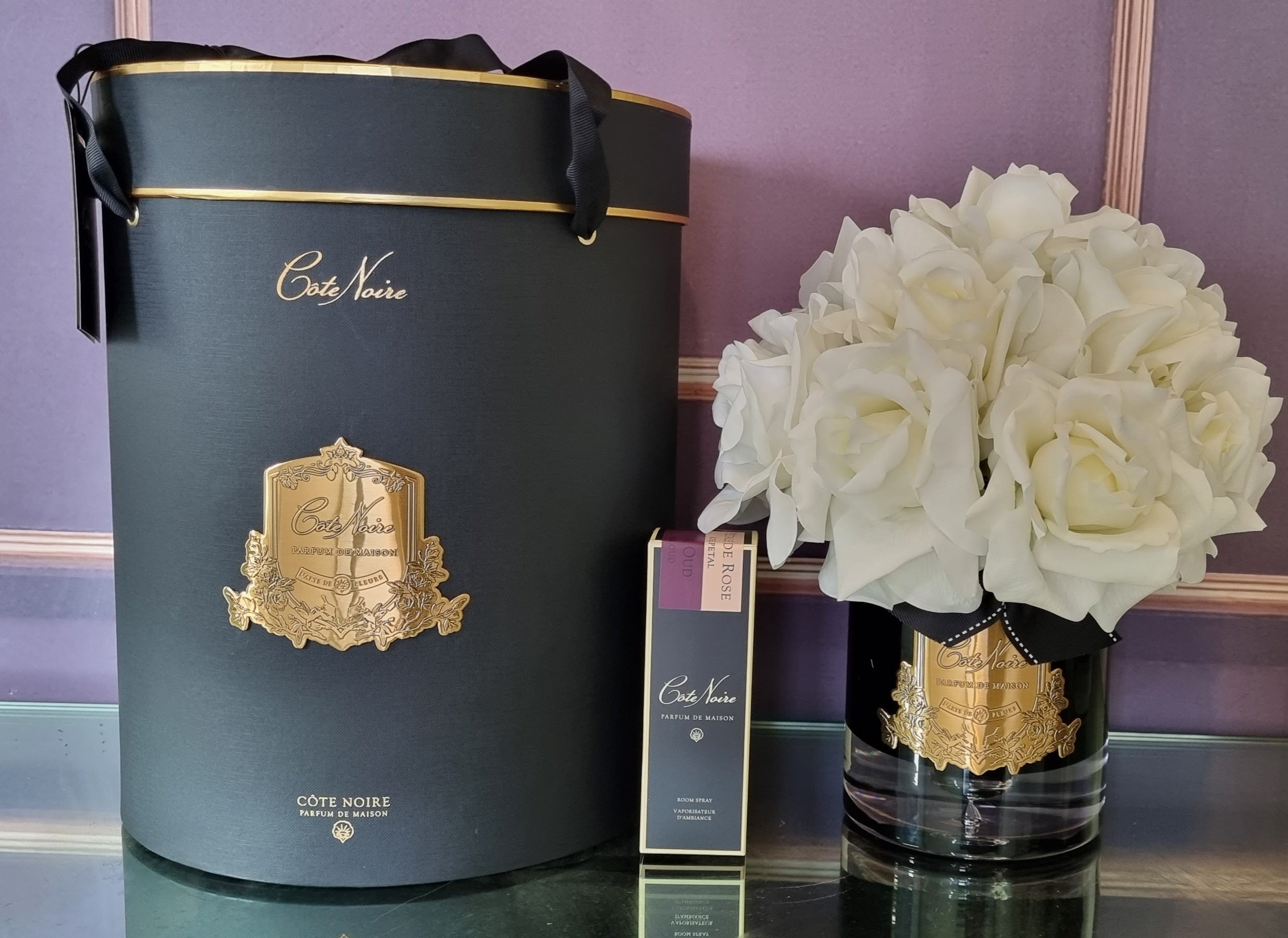 Côte Noire Grand Bouquets LTWB01 bouquet ivoire verre fumé