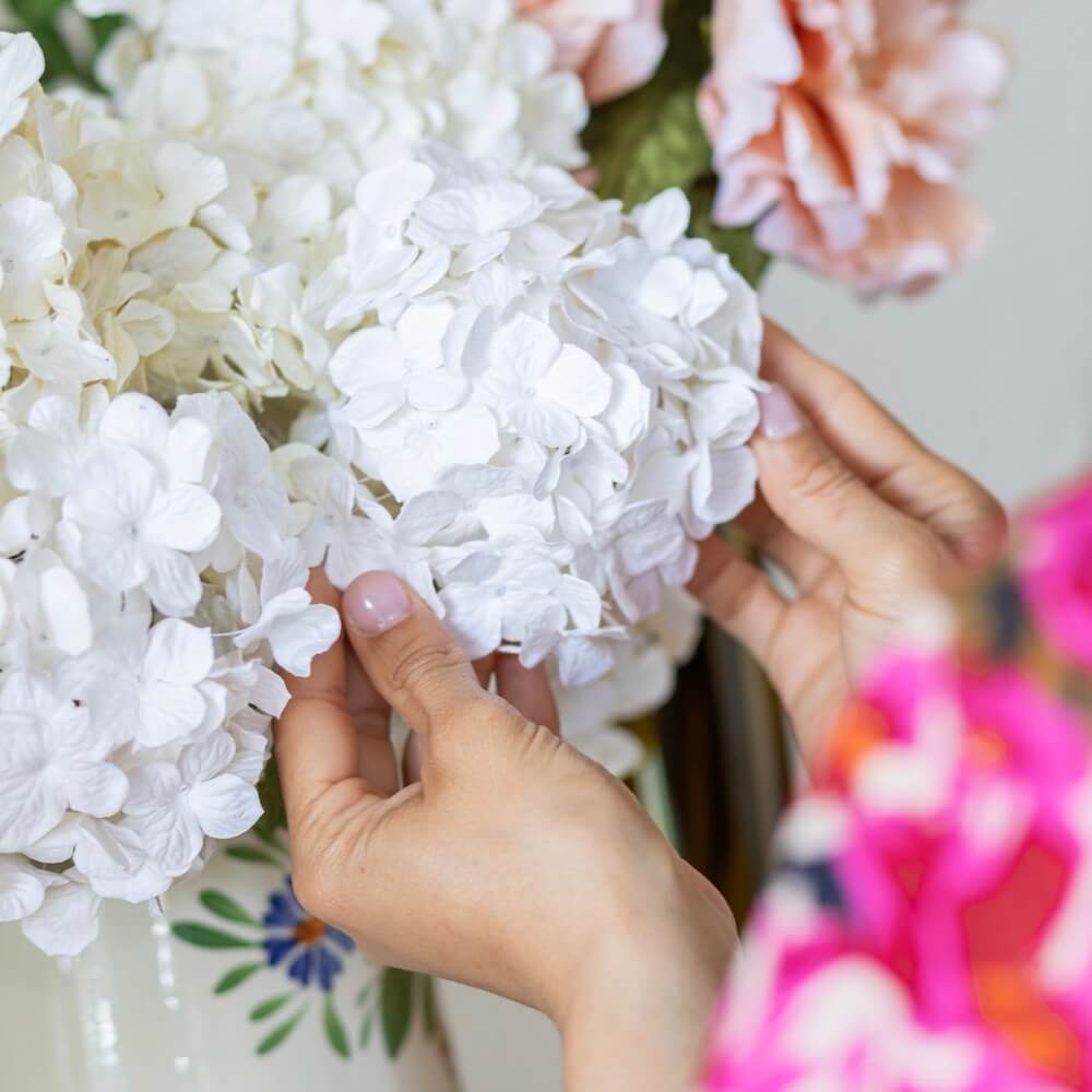 Flowrette Fleurs en papier Hortensia blanc fleur papier x1 durable