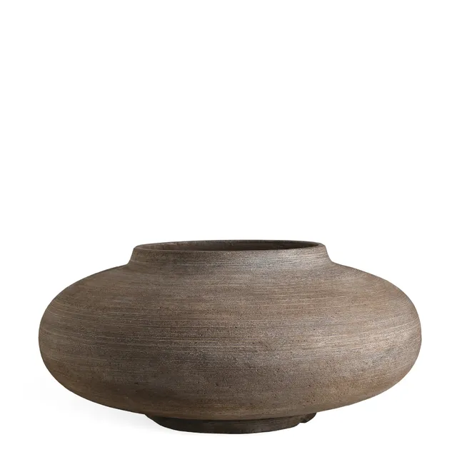 Sia Home Zen Cache-Pot 37 cm Marron Foncé Fibre Ciment