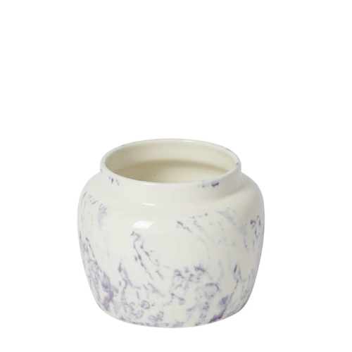 Sia Home cache-pot céramique blanc marbre 20 cm