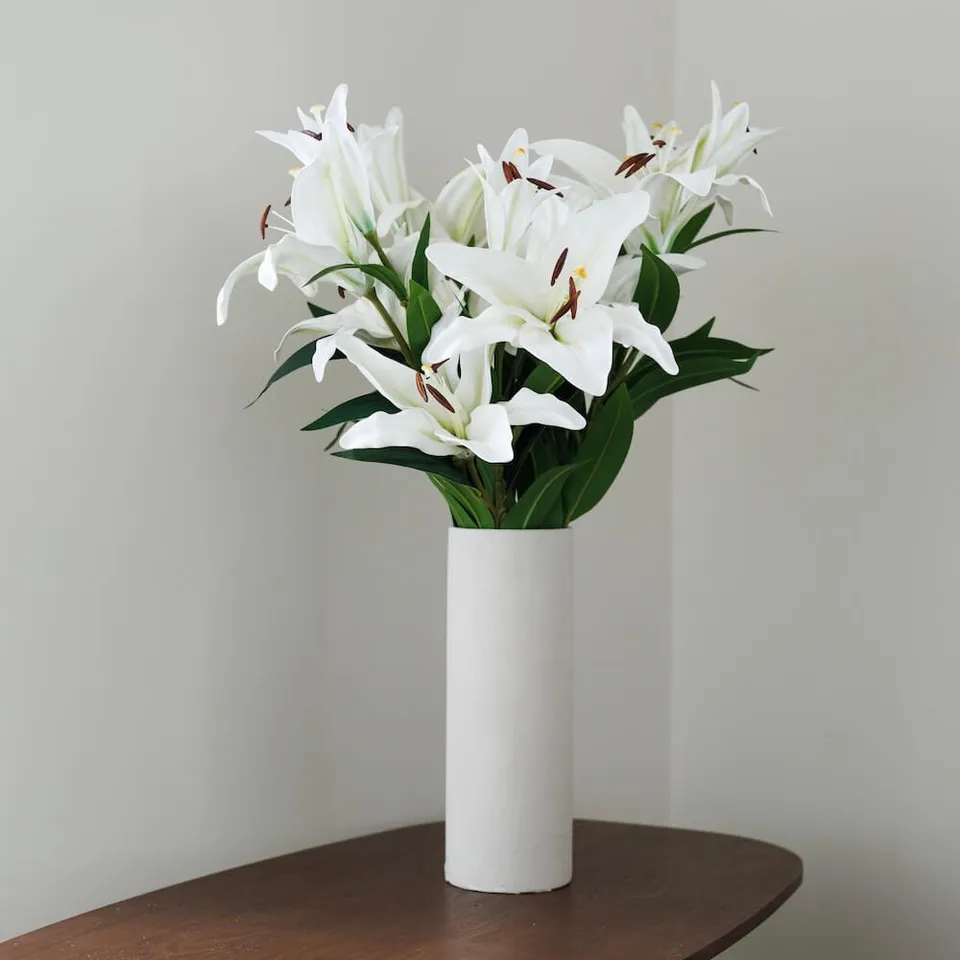 Flowrette Fleurs artificielles lys blanc artificiel x1 3 têtes