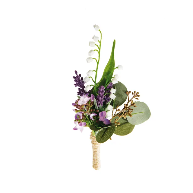 Sia Home Bouquets Artificiels Boutonnière Muguet bouquet artificiel violet 15 cm