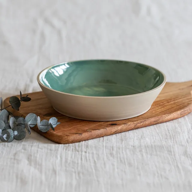 Flowrette Hélios assiette creuse céramique 21 cm verte x1