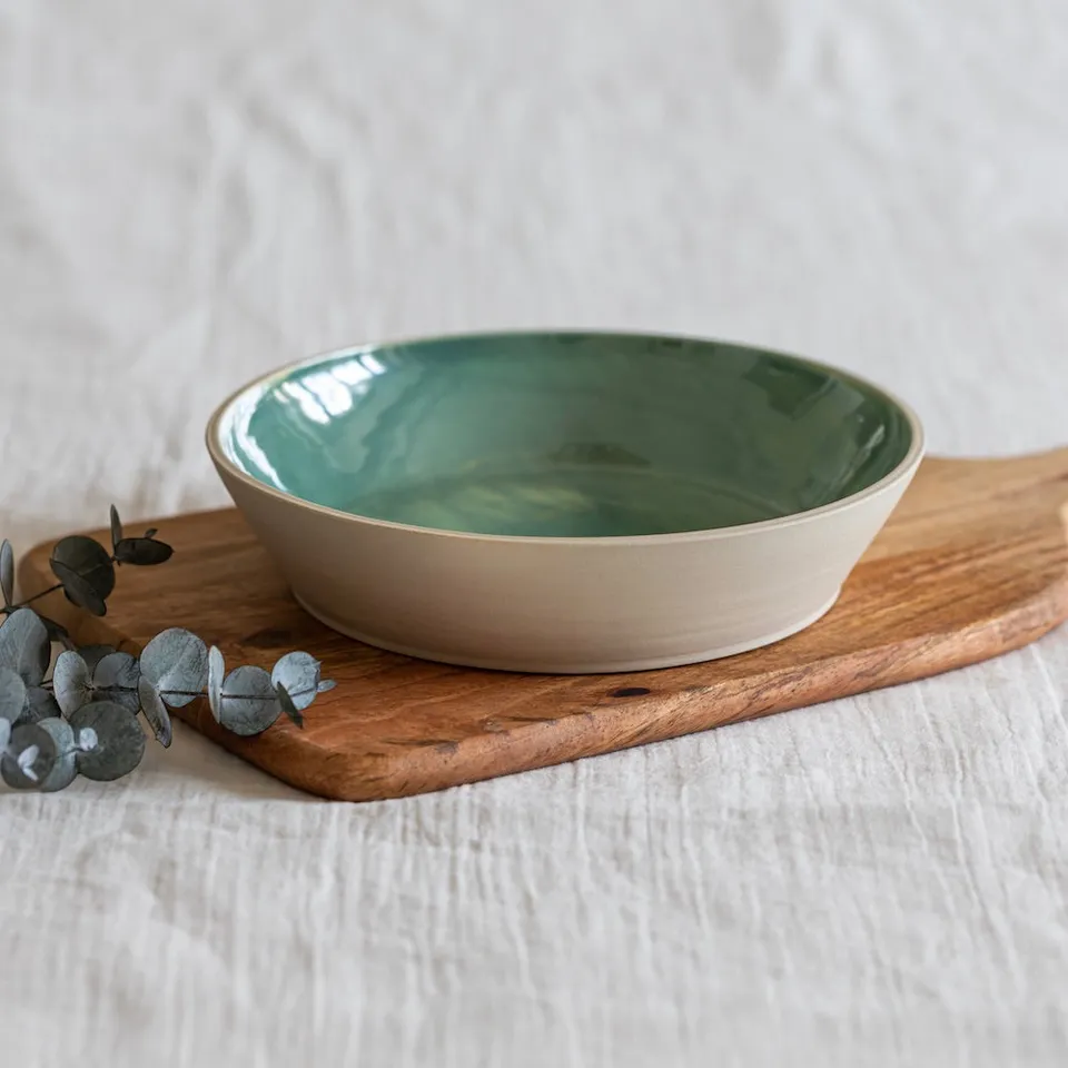 Flowrette Hélios assiette creuse céramique 21 cm verte x1
