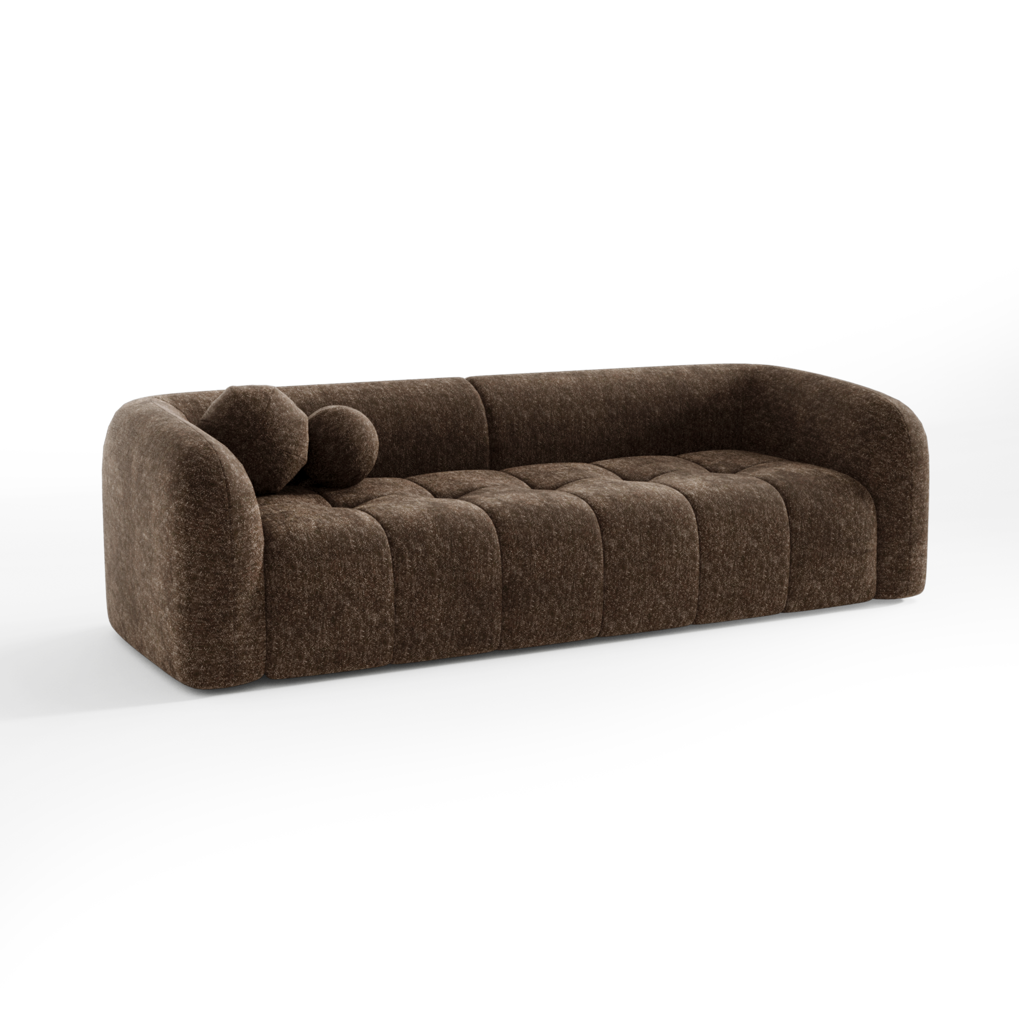 Sia Home Haussmann canapé 3 places droit brun expresso coussins boules