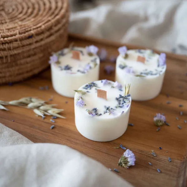 Flowrette Musc trio bougies musc blanc pétales séchés