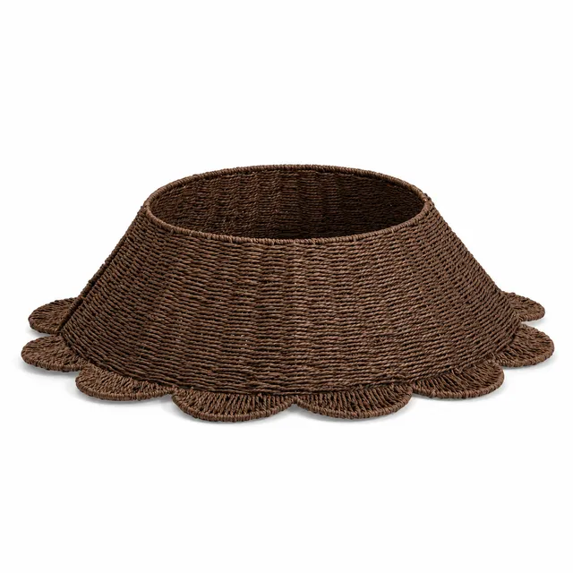 Sia Home Cache-pied sapin jupe 84 cm marron corde papier