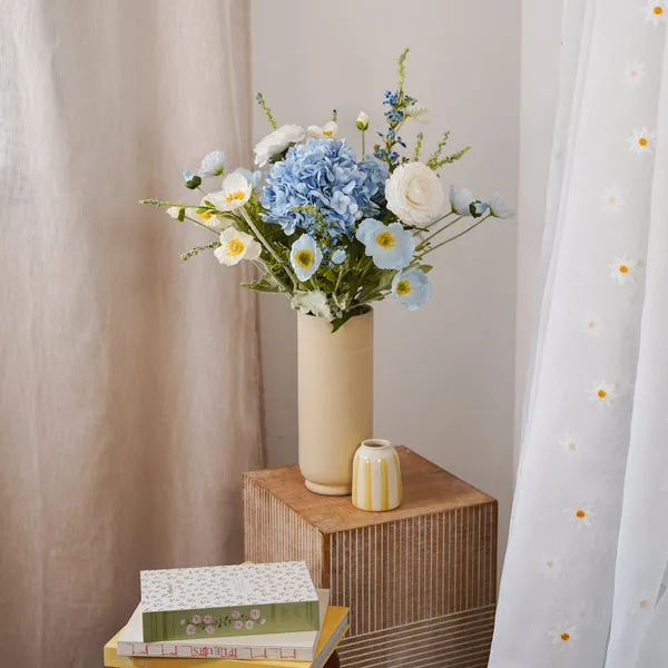 Flowrette Pascale bouquet artificiel bleu blanc hortensia