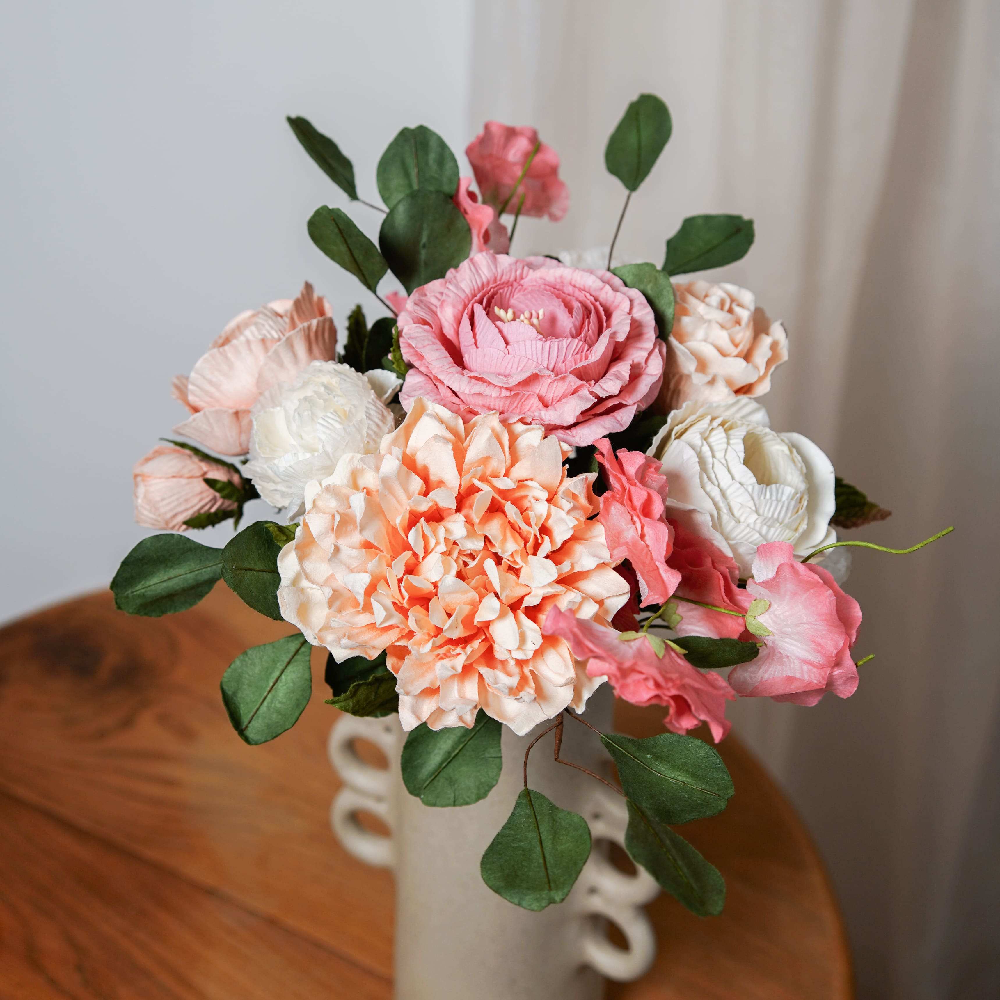 Flowrette Bazille bouquet fleurs en papier roses
