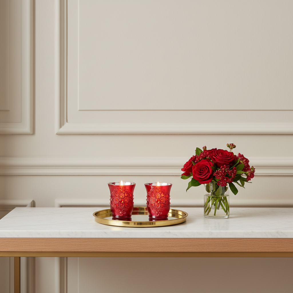 Sia Home Lys photophore verre rouge lot 2