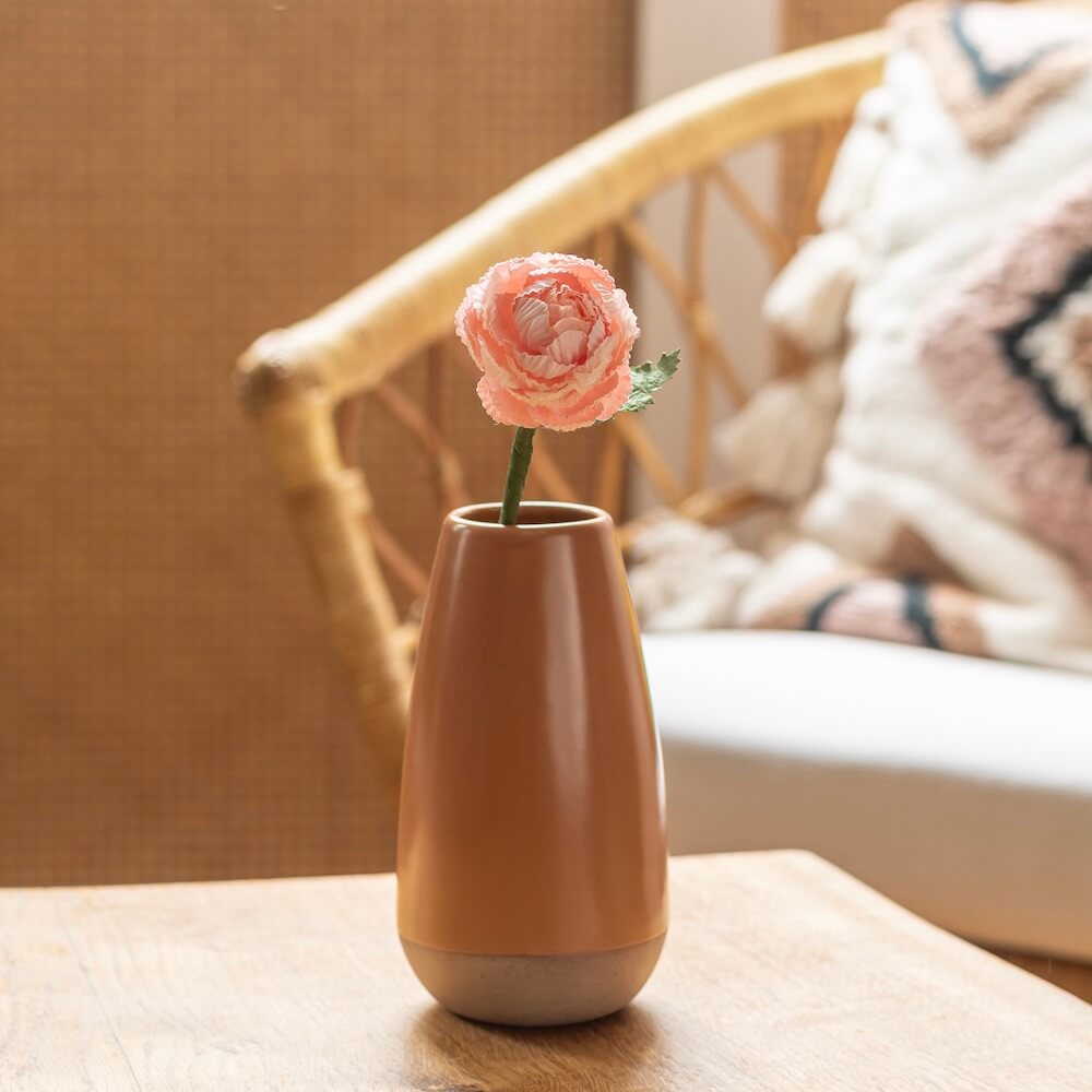 Flowrette renoncule papier rose clair x1 tige éternelle