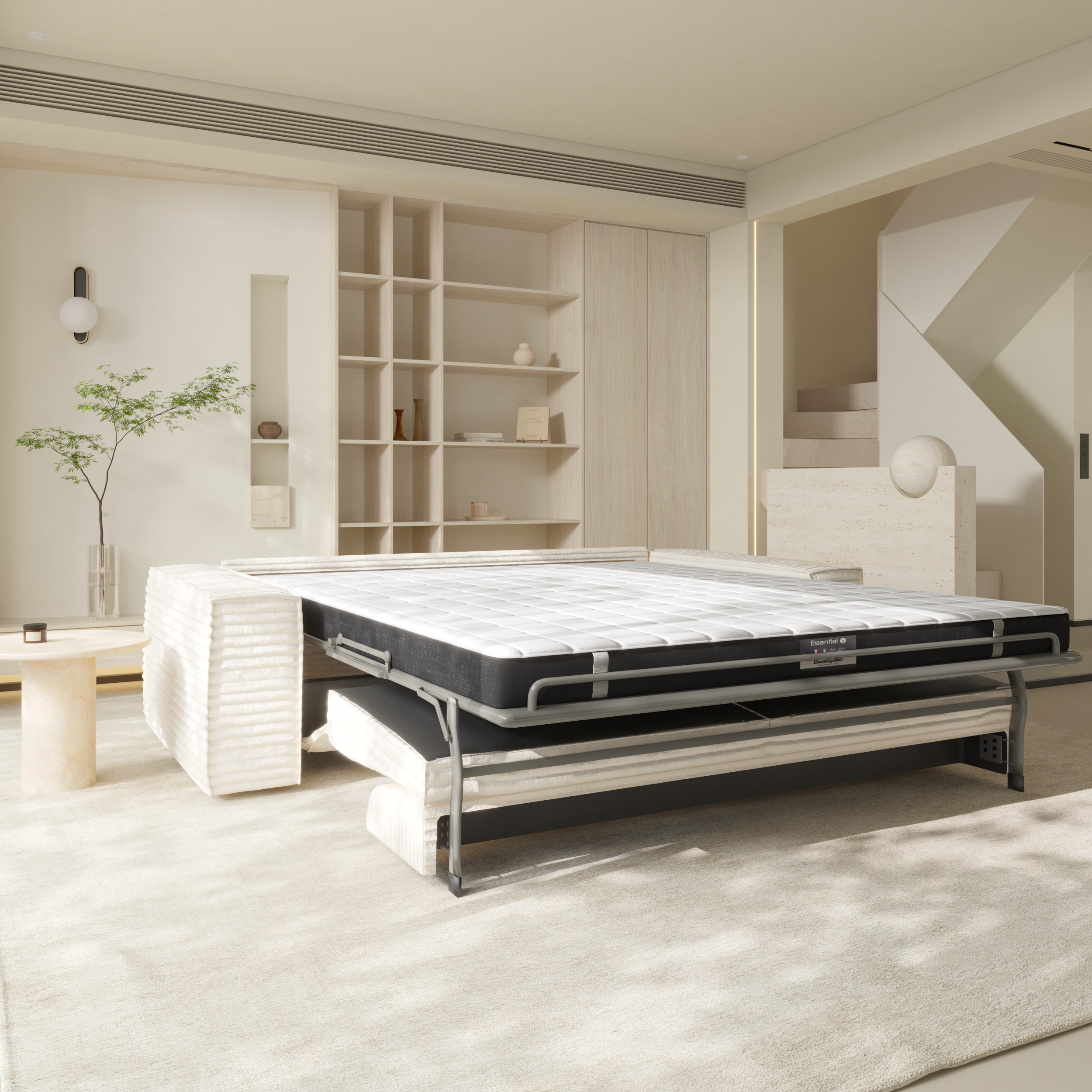 Sia Home Joan canapé convertible crème 160 cm