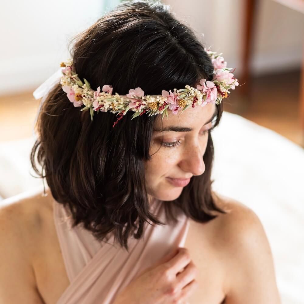 Flowrette Ombeline couronne fleurs tête mariage