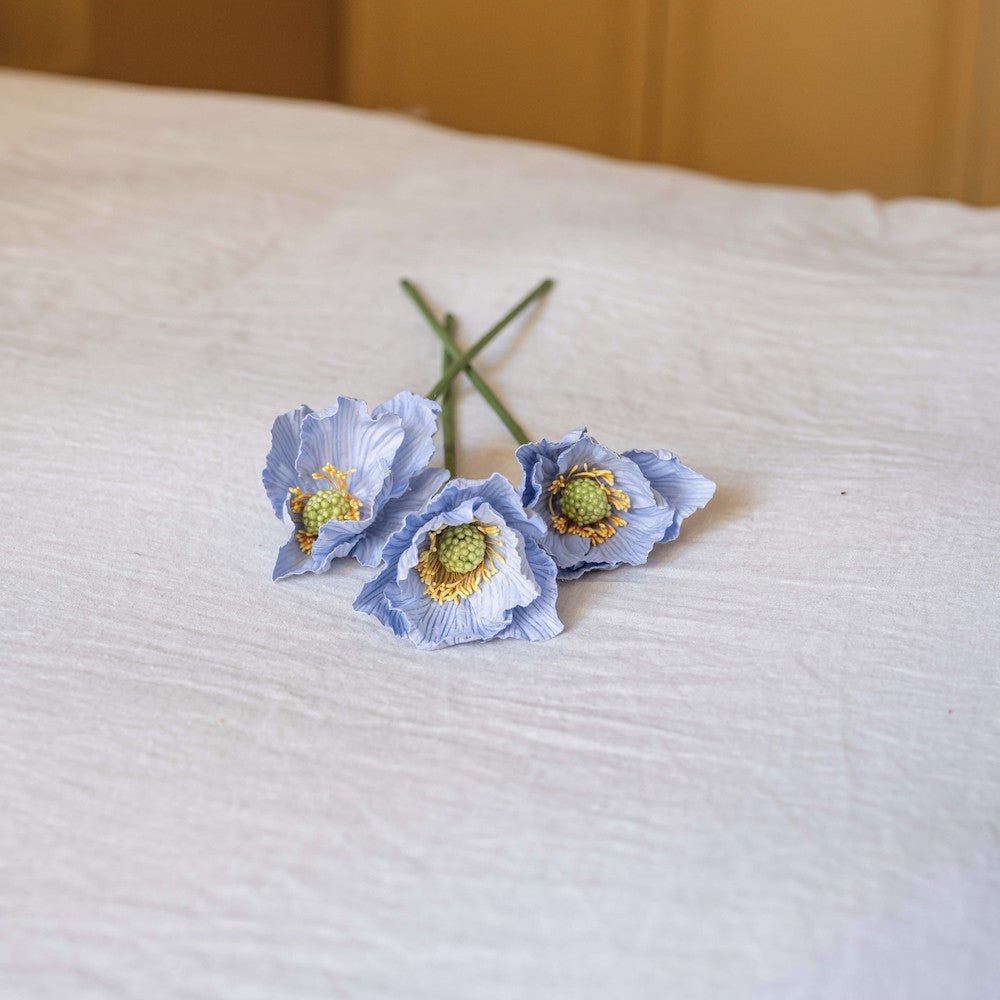 Flowrette Fleurs en papier Pavot fleur papier x1 bleu clair